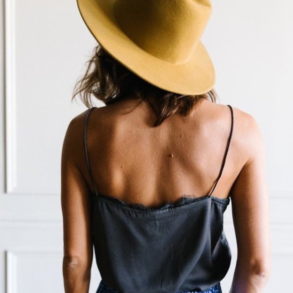 Gigi Pip Wes Fedora Mustard w/ Rope Band and Beads